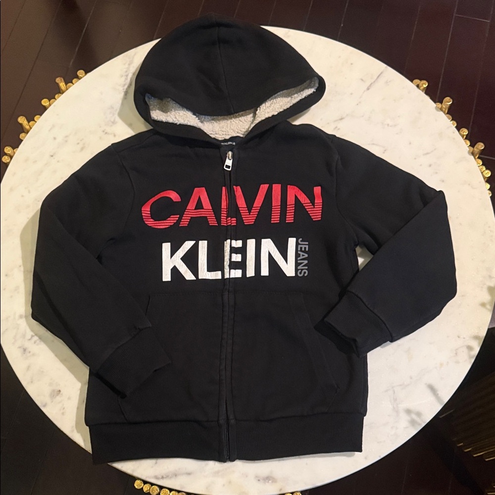 Calvin Klein Kids Black and Red Hoodie